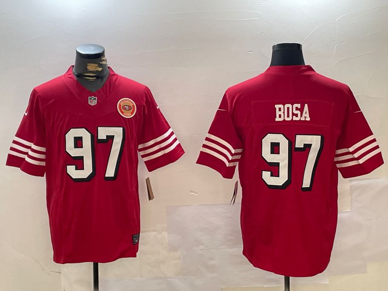 Men San Francisco 49ers #97 Bosa Red three generations 2024 Nike Limited NFL Jersey style 10